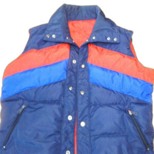 Western Down Vest Prime Northern Down color block Snaps High collar